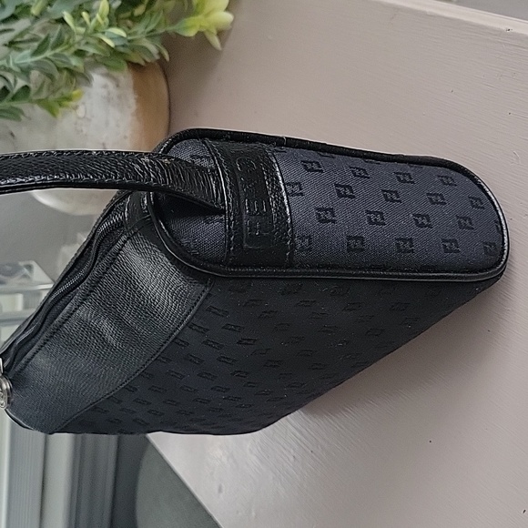 Vintage FENDI Black Leather & Canvas Crossbody Bag - Picture 3 of 16